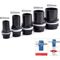 20~50mm Black/Blue/White Aquarium Connector PVC Waterproof Pipe Butt Fish Tank Straight Fitting Joint Fish Tank Tool Accessories