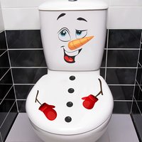 1pc Christmas Snowman Toilet Lid Decal Waterproof for Bathroom Toilet Festive Holiday Decor Self-Adhesive Universal Vinyl Decals