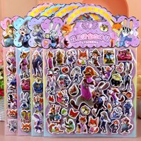Hot Zootopia 3d Puffy Double Layer Gold Foil Stickers Kids Cartoon Stickers Birthday Party Favors Classroom Reward For Children