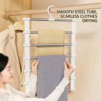 Multi layer multifunctional household pants rack with cloud ladder, seamless and non slip pants storage device