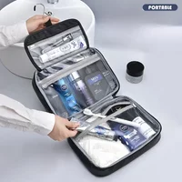 Men's Cosmetic Bags Travel Essentials Cosmetics Organizer Foldable Hanging Storage Bag Clear Waterproof Luxury Makeup Bag