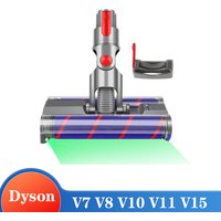 Double Soft Roller Brush Head For Dyson V7 V8 V10 V11 V15 Vacuum Cleaner Parts Rotatable Led Light Engineered for Hard Floors