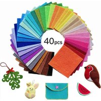 40Pcs Colorful Felt Fabric Sheets Non-Woven Felt Squares for DIY Crafts/Sewing/Scrapbooking/Art Projects Assorted Colors