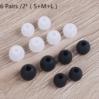 6 Pairs Universal Silicone Rubber Earplug Ear Pads Set - In-ear Earphone Headphone Replacement Earbud Cushion Sizes S M L