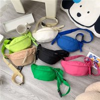 Fashion Canvas Children Bag Solid Color Large Capacity Crossbody Bag Zipper Water Proof Shoulder Bag