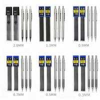 Full Metal Mechanical Pencil Set 0.3 0.5 0.7 0.9 1.3 2.0mm Art Drawing Automatic Pencil with Leads Office Kawaii School Supplies