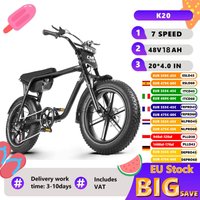eBIKE Elektrofahrrad 48V18Ah Fat Tire E-Bike 20" × 4.0 Elektro-Mountainbike mit Scheibenbremse, 7 Gänge, Scheibenbremsen, Elektrofahrrad für Stadt- und Geländeeinsatz, Versand aus Polen