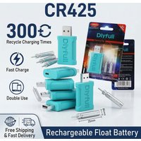 USB Charger Set CR425 LIR425 Rechargeable Battery for Electronic Luminous Float Night Fishing Bait Float Light