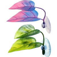 1/2pcs Artificial Leaf Betta Fish Rest Leaf PP With Suction Cup Betta Hammock Leaf Aquarium Decoration Fish Spawning Resting