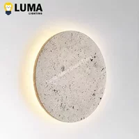 Luma Wabi-Sabi Żółta lampa ścienna z trawertynu, naturalny kamień Kinkiet ścienny LED do sypialni, przejścia, schodów Home Deocr