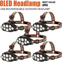 Rechargeable LED Headlamp,Portable 5/8LED Headlight Torch, Portable Working Light, Fishing Camping Head Light For Travel, Campin