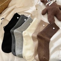 Fashion Socks For Women New Solid Color Casual Long Japanese Style Girls Crew Socks Korean Style Breathable Designer Socks Soft