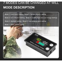 6133A DC8-100V Voltmeter Digital Battery Indicator Voltage Meter Lithium Ion Battery Capacity Monitor Temperature alarm function