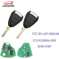 LXP-VIM244 CarRemote Control Key For 2/3 Porsche ID46Chip 315 433MHz Cayman Boxster Turbo 911 987 996 997 Carrera Targa2005 - 10