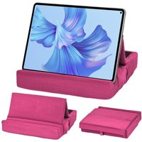 2-in-1 Tablet Pillow Stand for Lap Multi-angle Adjustment Foldable Bed Sofa Phone Holder Soft with Pen Slot Reading Pillow Stand