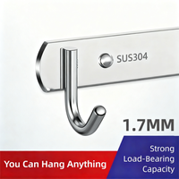 Stainless Steel Hook Hooks Toilet Clothes Hook Kitchen Supplies Hanger Punch-free Hook Rack