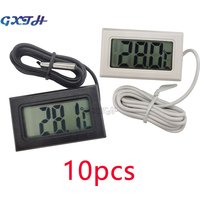 10PCS Mini LCD Digital Thermometer Temperature Sensor Thermo-hygrometer -50~100 Degree Refrigerator Thermometer With Probe