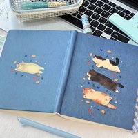 Cat Pattern Notebook Desktop Cute Animal Journal Diary Sketchbook Kitten Notebook A5 Notebook Writing Pads for Office School
