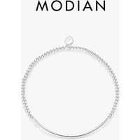MODIAN 925 Sterling Silver Elastic Adjustable Simple Beads Bracelets Charm Hearts Stackable Fine Jewelry For Women Female Gifts