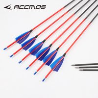 ID 4.2mm Pure Carbon Arrows Spine 400-1000 3" Blue Natural Feathers Archery Arrows for Target & Hunting Shooting