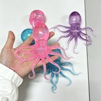 Glitter Octopus Squishy Glitter Jellyfish Squishy with Box Dumplings Sensory Squeeze Toy for Stress Relief wholesale