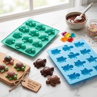 12 hole 6 different turtle shaped chocolate silicone molds DIY candy pudding dessert cake decoration plugin biscuit baking mold