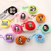 Demon Slayer Coin Purse Round Multi-color Mini Wallet Kamado Nezuko Figure Zipper Purse Boys Girl Money Bags Birthday Party Gift