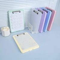 Waterproof A4 File Box With Pen Slot And Writing Pad - Multi-Functional Paper Storage File Box With Plastic Writing Plate Holder
