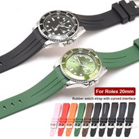 Curved End Rubber Silicone Watch Band for Rolex Omega Strap Brand Watchband Replacement Wrist Watch Accessories 20mm 22mm 21mm