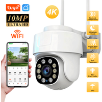 Tuya 10MP 4k Smart Home Wifi IP Camera PTZ Outdoor waterproof Home Security protection Full Color Night Vision Surveillance