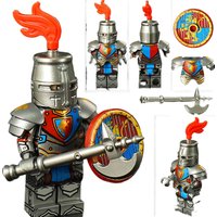 Medieval Figure Building Block Castle Armor Templar Knights Militia Soldiers Gunners Shield Helmet Assembling Brick Toys