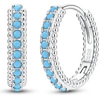 925 Sterling Silver Earrings Women Zirconium Vintage Turquoise Hoop Earring For Anniversary Wedding Jewelry Gifts