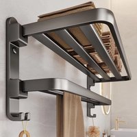 Aluminum Upgrade and Thicken Grey Black 40CM-60CM Towel Rack Bathroom Storage Rack Bathroom Towel Bar Accessories