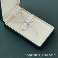 925 Sterling Silver Dragonfly Pendant Necklace for Women Delicate Insect Jewelry Dainty Chain Necklace Gift for Her Birthday