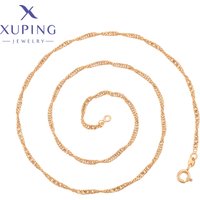 Xuping Jewelry New Arrival 45cm Gold Color Chain Necklace for Woman Schoolgirl Birthday Party Wish Gifts X000991639