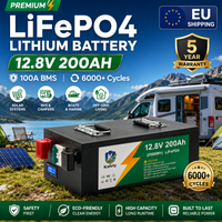 Easun 12V 200Ah LiFePO4 Solarbatterie, Grade-A-Zellen, integriertes BMS, parallelisierbar, über 6000 Zyklen für Wohnmobile, Camper, Marine, Off-Grid und Heimspeicher, EU-Versand