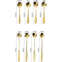 Stainless Steel Cherry Flower Gold Scoop Coffee Spoon Gift Kitchen Dessert Tea Replacement Tableware Decoration Set 13Cm