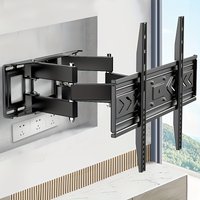 Full Motion TV Wall Mount Bracket, Extending Arm Articulating, Swivel, Tilt Fits 26-60 Inch Flat Curved TVs, VESA 400x400mm
