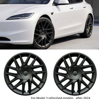 18" Wheel Skines for Model 3 Refresh 4PCS Set Automobile Hubcap Replacement Turbine Style Matte Anthracite Rim Cover Accessories