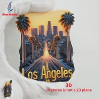 1Pc Los Angeles Creative 3D Embossed Refrigerator Magnet World Travel Souvenir Collection Suitable for Home and Office Decoration, Personalized Exclusive Travel Souvenir Magnetic Refrigerator Magnet,