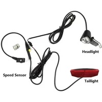 AliExpress NONE Soverup 6-60V Electric Bike Lights Headlight Taillight Speed Transmitter 180cm Cable For Tongsheng Tsdz2 Mid Drive Motor Bicycle