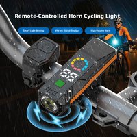 2-in-1 Bicycle Front Light High-Decibel Horn 120dB Mountain Bike night Riding Light Type-C Rechargeable Wireless Remote Control