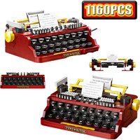 Retro Typewriter Building Blocks Set - Educational High-Difficulty Assembly Model for Boys & Girls Birthday Gift