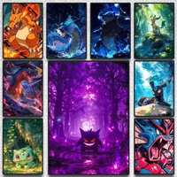 Pokemon Peripherals Eevee Vaporeon Jolteon Flareon Canvas Painting Poster