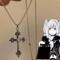 Fashion Punk Gothic Rose Cross Pendants Necklace for Women Man Silver Cross Choker Y2k Hip Hop Necklace Sweater Chain Gifts
