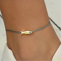 1 Piece Of Women'S Fashionable Ankle Chain, Delicate And Small Fish Rope Adjustable Ankle Chain