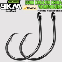 Inline Circle Hooks Saltwater Fishing Catfish Hooks 25~100Pcs Wide Gap Non-Offset for Bass Salmon Striped Fishing Circle Hooks