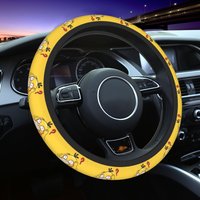 Psyduck Pokemoned Car Steering Wheel Cover 38cm Soft Steering Wheel Protective Cover Fashion Car-styling Car Accessories