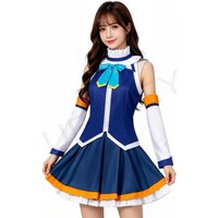 KonoSuba God's Blessing on This Wonderful World Aqua Cosplay Costume For Comic Con Party Anime Game Cosplay Outfit Top Skirt