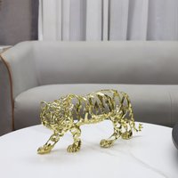 Metal Crafts Artificial Animal Sculpture Golden Openwork Lion Horse Elephant Art and Ornaments Home Decoration